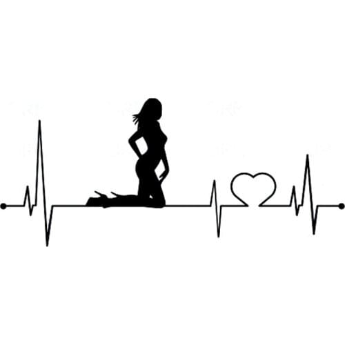 17.4CM*7.5CM Lovely My Heart Beats For Sexy Girls Vinyl Black/Silver Car Sticker C22-1262