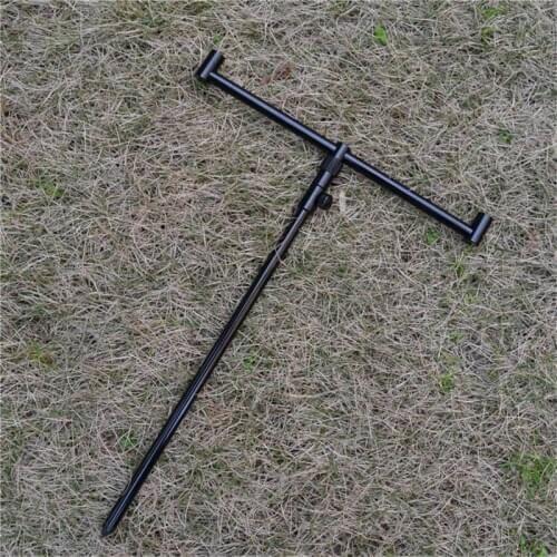2 Heads Fishing Rod Alarm Holder Buzz Bars Fishing Rods Rest Head Crossbar Bracket Fishing Bank Sticks Rod Pod Fishing Alarms