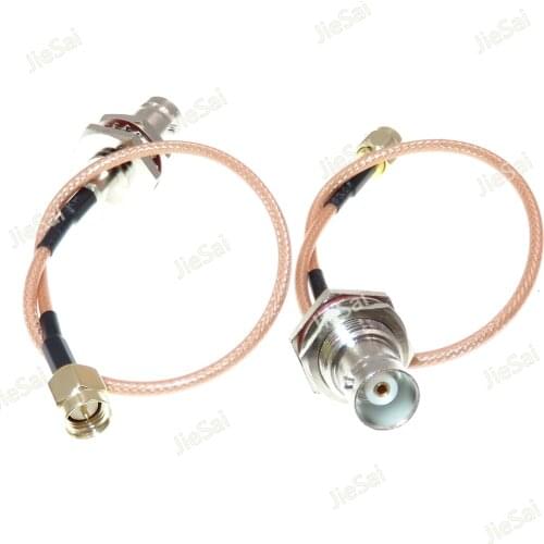 2pcs SMA-J/BNC-K SMA Male Jack To BNC Female Plug RF Coax Cable Assembly RG316 Wire 20 Cm