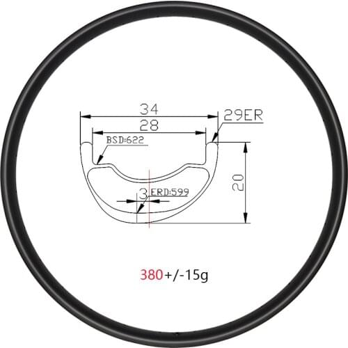 29er Mountian Bike 34mm Wide Carbon Rim Disc Tubeless 20mm Deep MTB XC Bicycle Hoop 29'' 24H 28H 32H 36H UD 3K 12K Matte Glossy