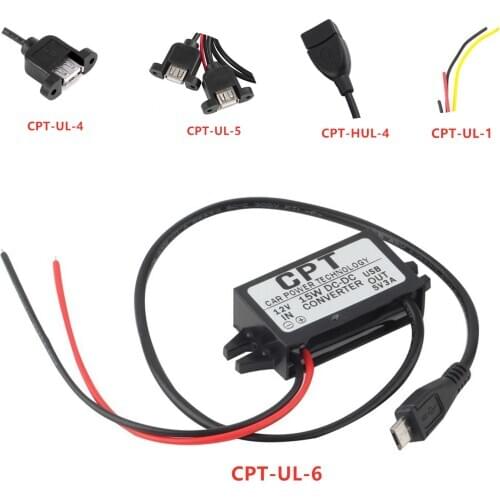 5 Types Car Power Technology Charger DC Converter Module Single Port 12V To 5V 3A 15W with Micro USB Cable Dropshipping