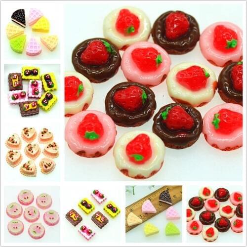 Free Shipping-10PCS Resin Simulated Cake Miniatures|Dollhouse Decoration Miniatures|Scrapbooking Food Miniatures