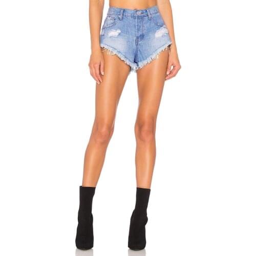 Summer Women Jeans Washed Blue Denim Tassel High Waist Ripped Hole Slim Distressed Casual Spring Chic Female Short Pants C3068