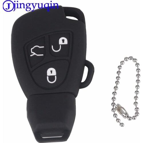 Jingyuqin 10p 3Button Silicone Remote Key Case For Mercedes For Benz B C E ML S CLK CL Fob Cover Holder keyless entry protective