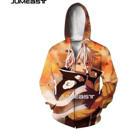 Jumeast Brand Men Women 3D Printed Cartoon Anime The Seven Deadly Sins Long Sleeve Jacket Sport Pullover Fashion Zipper Hoodies