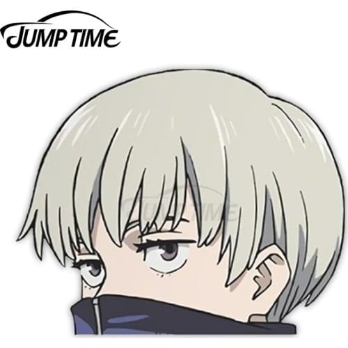 JumpTime 13 x 6.6cm For Toge Inumaki Peeker Jujutsu Kaisen Car Sticker Vinyl Car Wrap Windows Decal Waterproof Occlusion Scratch