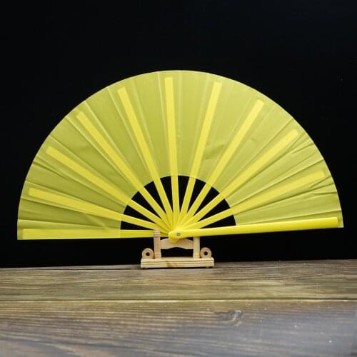 Chinese Martial Arts Kung Fu Fan Tai Chi Fan Bamboo Bone Children Stage Performance Fan DIY Graffiti Solid Color Fan Photo Props