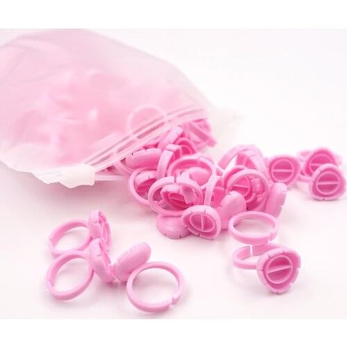 2021NEw 3 color Heart shape eyelash Glue Rings Cups Disposable Eyelash Extension Glue Quick Blossom Cup Tattoo Ink Holder Ring