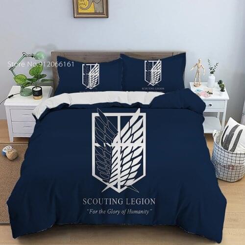 Attack On Titan/Attacking Giant Bedding Set Japan Anime Cartoon Soft Duvet Cover 2/3 Pieces For Kids Bed Quilt Cover Pillowcase