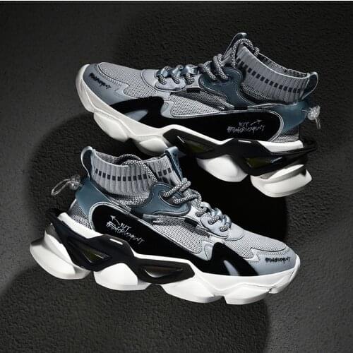 Men Casual Shoes Medium High Top Socks Sneakers Luxury Men Shoes Blade Leisure Thick Soled Youth Sports Tenis Zapatillas Hombre