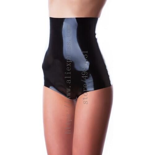 Cool high-waisted latex shorts womens black latex pants made of 0.4mm thickness natural latex materials