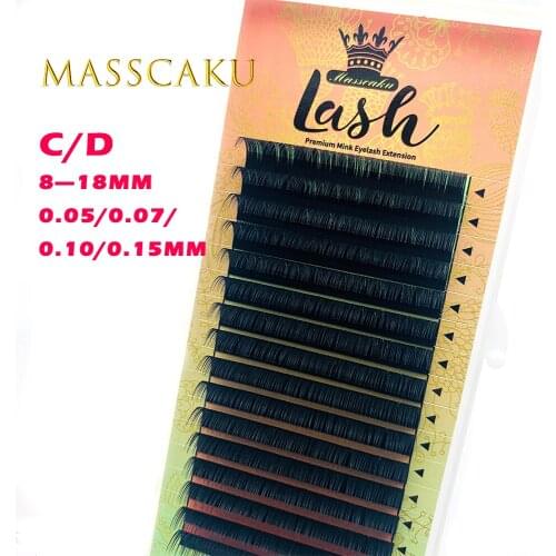 MASSCAKU Eyelashes Makeup Cilios 1 Cases Individual Eyelash High Quality Synthetic Mink Faux Cils Soft Natural False Lashes