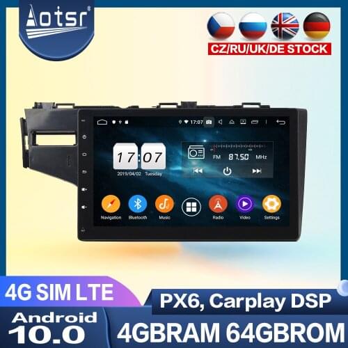 Android 10.0 Multi-dvd Player For Honda Fit 2014-2015 Audio Stereo Car GPS Navigation PX6 Radio Tape Recorder Head Unit Carplay