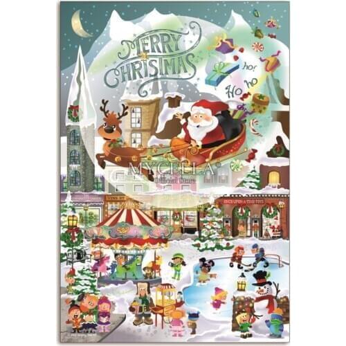 Cartoon 5d Diy Diamond Painting village Full Diamond Embroidery Mosaic Cross Stitch Christmas Family Needlework Craft Home Decor