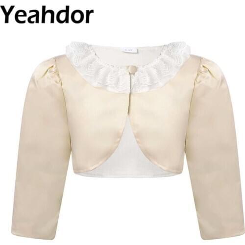 Wedding Flower Girl Dresses Long Sleeves Bolero Kids Jacket Girls Jacket Shrug Child Communion Dress Open Front Cardigan Coat