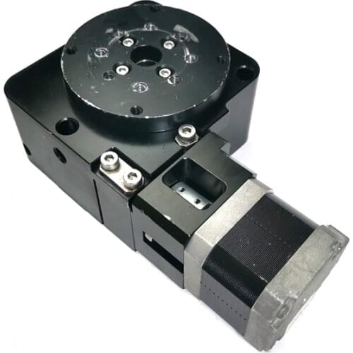 Secondhand Electric rotary indexing plate, 42 stepping motor turntable, R axis 360 degree rotation, Resolution 36arc/S