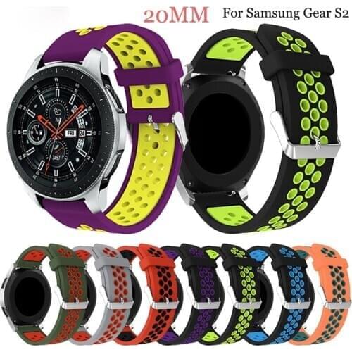 20mm Watchband for Samsung Gear S2 Classic 732 Sport silicone Smart Wristband strap for Samsung Galaxy Watch Active 2 40/44mm