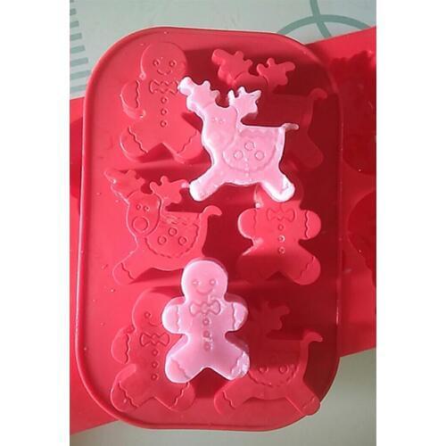 Christmas Fondant Mold DIY Non-stick Gingerbread Man Elk Cake Mold Jelly Mold DIY Cake Mold Baking Tool