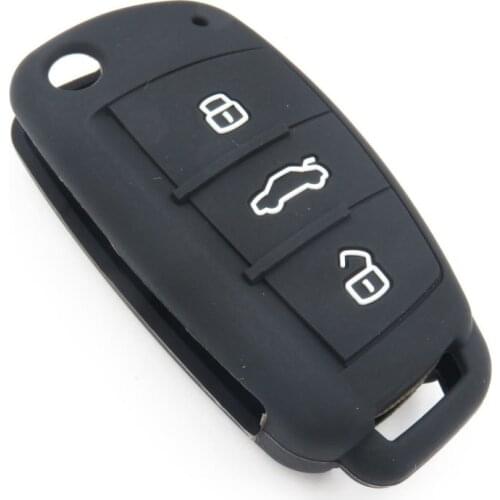 Silicone Key Cover Case For Audi A1 A3 A4 A5 A6 A7 A8 Q5 Q7 R8 TT S5 S6 S7 S8 SQ5 Flip Remote folding Key For Audi NO LOGO