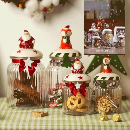 European style glass candy jar household storage jar with lid dried fruit jar Roman sugar bowl yurt snack jar sealed jar