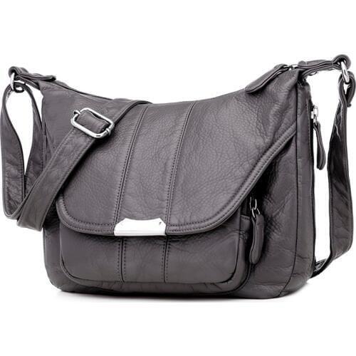 Annmouler Fashion Women Bag Pu Leather Crossbody Bag Soft Shoulder Bag 3 Colors Messenger Bag Ladies Pockets Bag Purse Sac A Mai