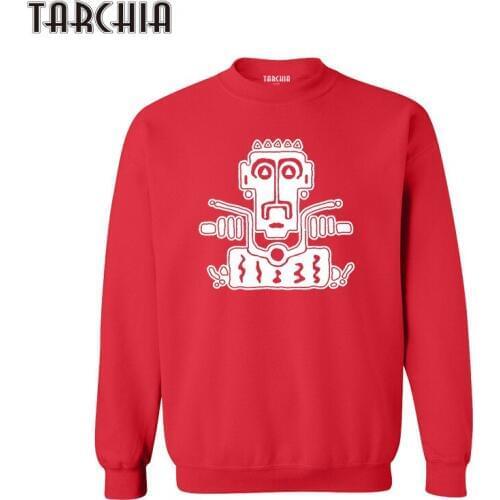TARCHIA 2021 Printed Slim Fit Mens Hoodies Pullovers Hoody Plus Size Sticker Emblem New Autumn Brand Casual Sweatshirt O-Neck