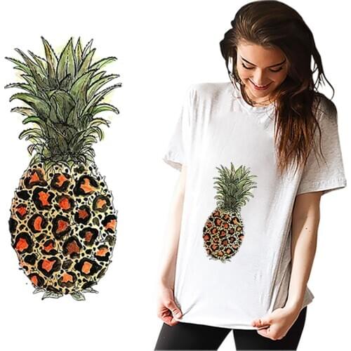 Beautiful Pineapple Iron On Patches For Clothes Accessories Thermal Patches Heat Transfer Vinyl DIY Washable T-shirt Stickers
