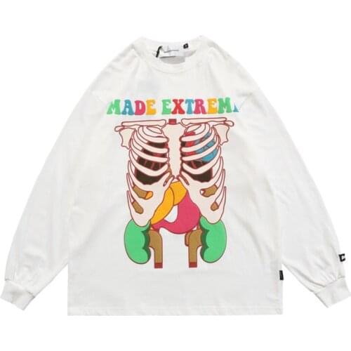 Gothic hoodie couple trend Harajuku punk oversized clothing Sweatshirt women clothes streetwear album vintage clothing Skeleton