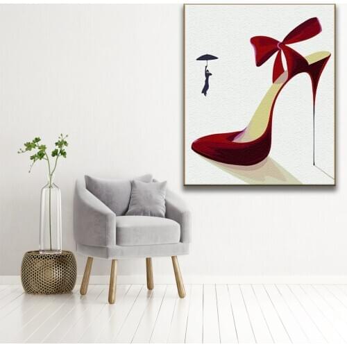 Unframe DIY Oil Painting By Numbers For Adults Elegant High Heels Shoes Coloring By Numbers On Canvas Modern Wall Art Home Decor
