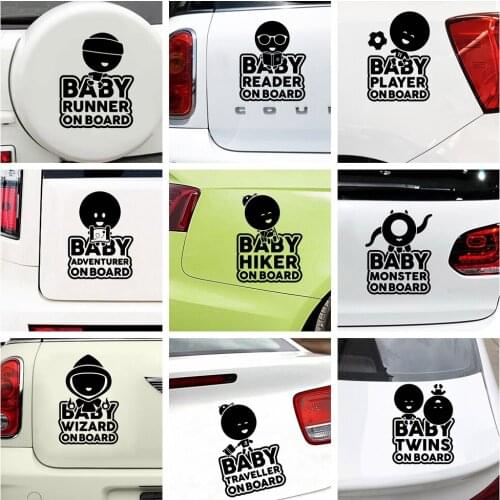 Vinyl Baby on board Stickers On The Car Car Rearview Mirror Sticker Auto Body Styling Stickers Accessories