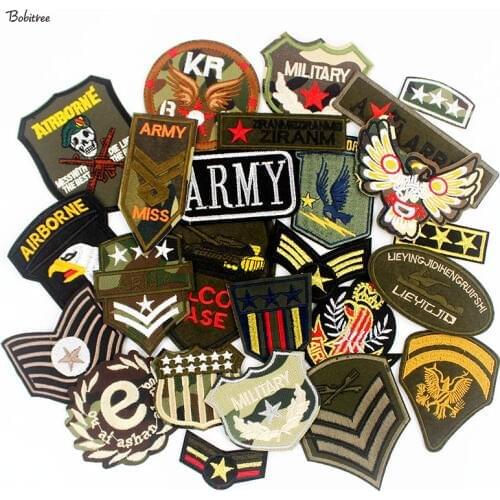 Embroidered Patches Army Military Badges for Clothes Tactical iron on Stickers DIY Decorative Applique 30pcs /lot