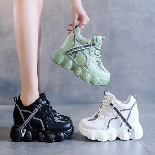New 2020 Summer Women Breathable Platform Casual Shoes Women Height Increased Vulcanized Shoes 10 CM Thick Sole Zapatos Mujer