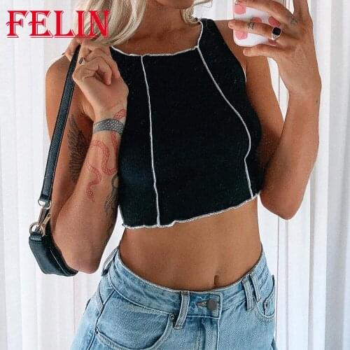 Za Women Chic Black Cropped Tops Tank Sleeveless Elastic Tight Sexy Mujer Tops Y2K Summer Fashion 2021 Women Tanks