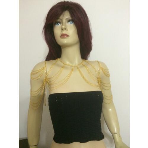 Classic Style Jewelry Statement Necklace Body Chain Shoulder Chain 2020 New Alloy Multilayer Tassel Necklace For Women BY54