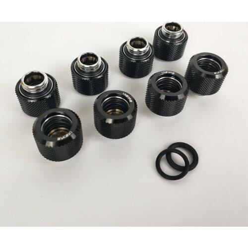 8pcs/lot Hard Tube Fitting OD12mm Hand Compression Fitting G1/4' 4 Layer Seal Ring use for PMMA/PETG Rigidity Tube L12 fitting