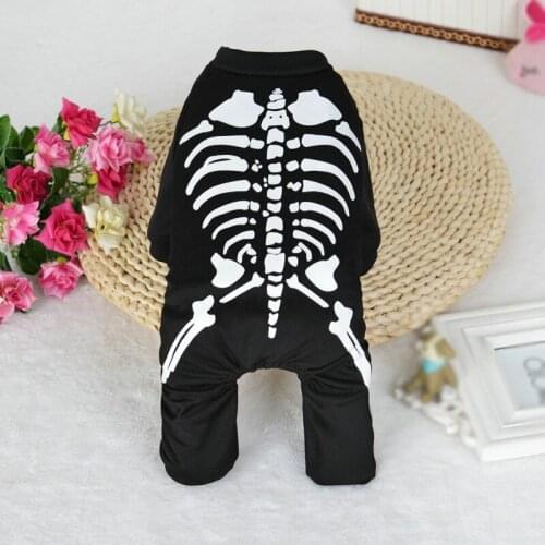 Funny Skeleton Puppy Dog Pet Clothes Halloween Dog Costume Winter Warm Cat Coat Hoodies Sweater Small Dog Kitten Clothing