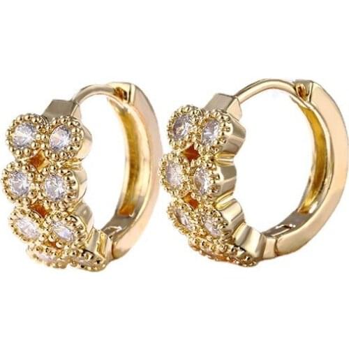 ZSLBS New Fashion Hoop Earrings For Women Double Row Shiny Crystal Zirconia Earring Fine Jewelry Gifts Bijoux Femme Oorbellen