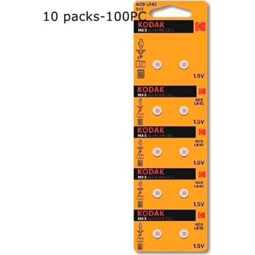 10 packs-100PC KODAK BOTON AG9 10 unit BLISTER stack