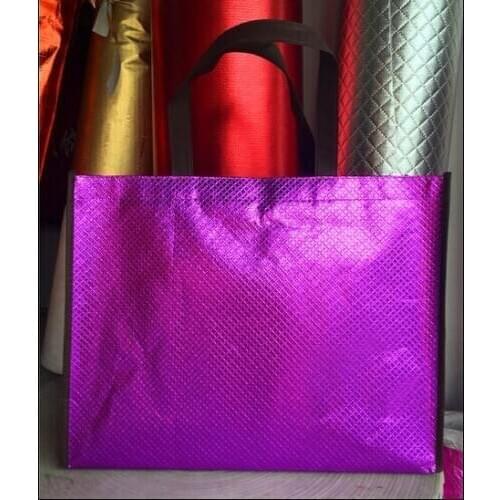 100PCS/LOT Purple Hot Pink Laminating Non-woven Gift Bag High-grade Bag For Shopping Opening Promotion Can Print LOGO