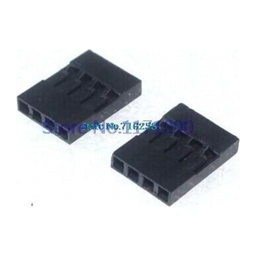 100x 2.54mm x4P Plastic For Dupont Jumper Housing Female Pin Connector Wire Cable