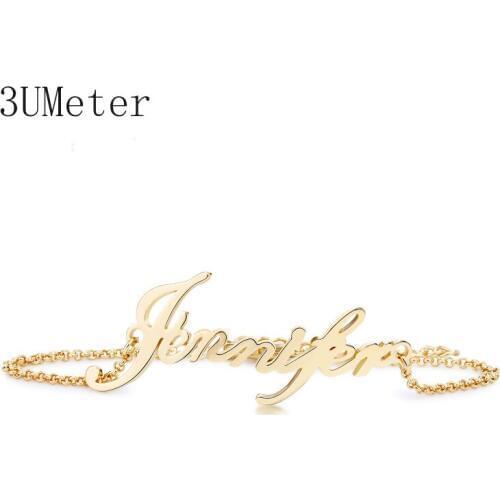 3UMeter Fashion Custom Name Bracelet For Women Personalized Women Bracelet Customize Letter Initial Charm Bracelet Name Jewelry