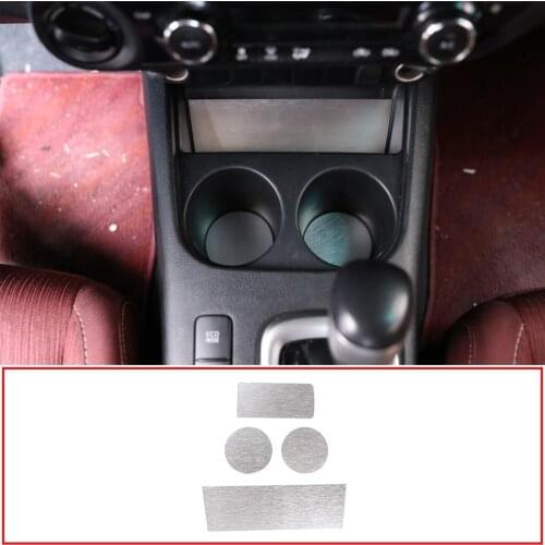 Aluminum Alloy Car Styling for Toyota Hilux 2015-20 Central Control Cup Holder Storage Mat Silver Car Interior Accessories 4 Pcs