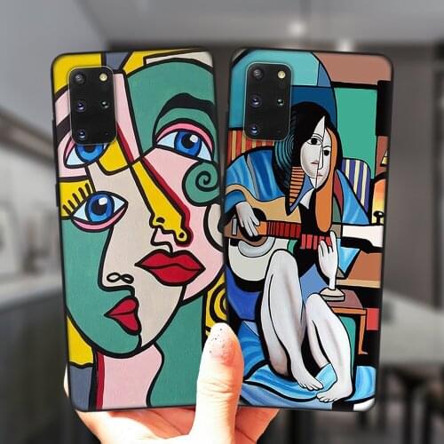 For Samsung Galaxy S21 S20 FE Ultra S8 S9 S10 Plus S7 Edge S10E S21Plus Lite Case Fashion Abstract Art Pattern Silicone Cover