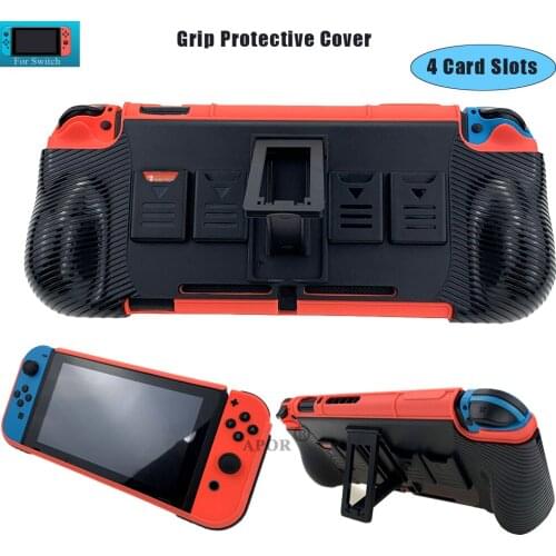TPU Case Shell Protective Cover With Holder for Nintend Switch NS Game Console JoyCon Handle Grip with Kickstand Dropshipping