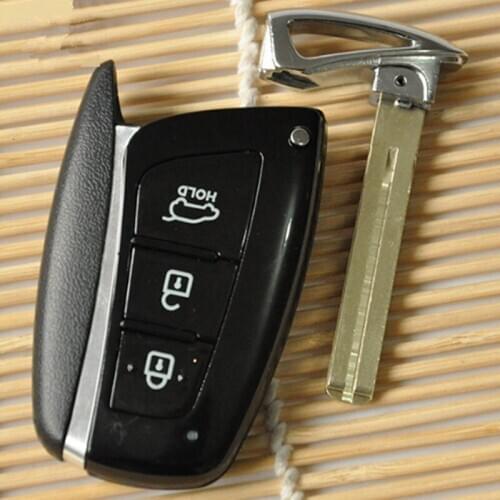 DAKATU Replacement Key Shell for HYUNDAI Santa Fe IX45 Tucson Smart Key Case Fob 3 Buttons with emergency key