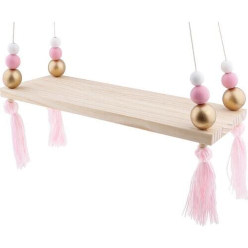 Wooden Wall Shelf Hanging Tassel Children Bebe Nordic Style Wall Frame - # 3