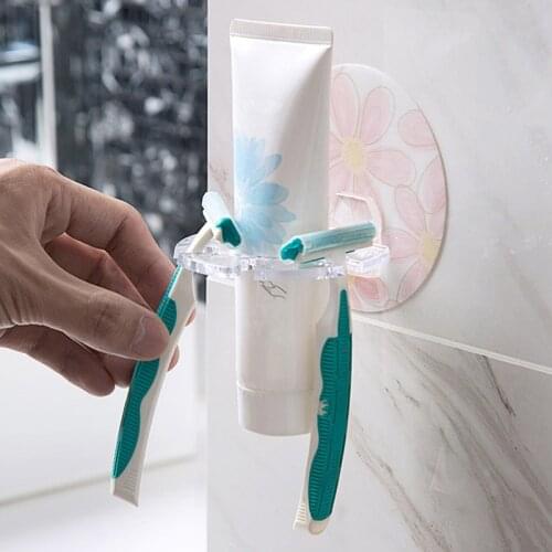 Bathroom Accessories Disc Multicard Slot Toothbrush Holder Rack Toothbrush Organizer Hanging Set Storage Wall-mounted Toothbrush
