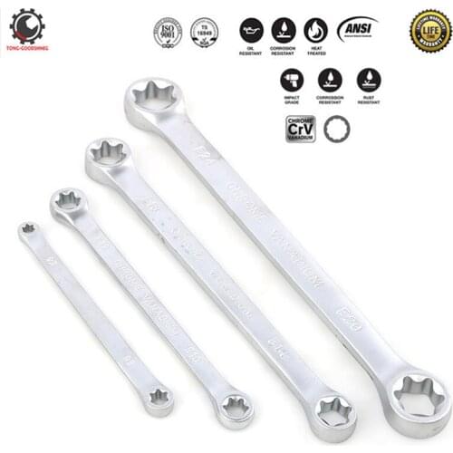 E-Type Double-Headed Six-Flower Torx Wrench E-Type Hexagonal Torx Wrenches Inner 6-Flower Wrench Tool E6-E24mm Household Repair