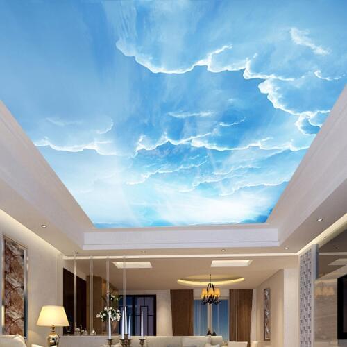 Blue Sky White Clouds Sunlight 3D Photo Wallpaper Home Decor Restaurant Living Room Bedroom Ceiling Mural Wallpaper Wall Cloth