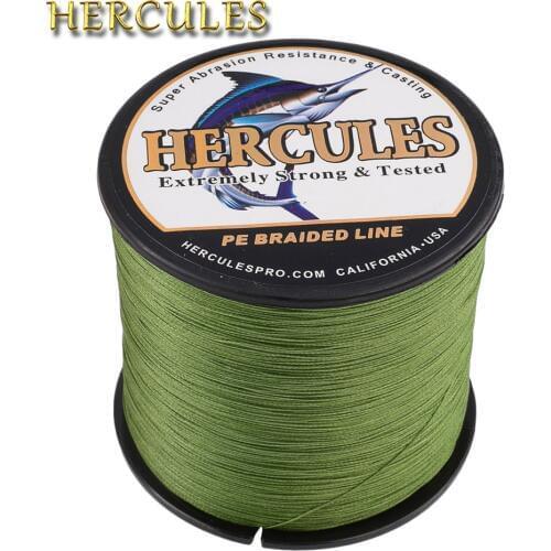 Hercules Fishing Line Army Green PE 100M 300M 500M 1000M 1500M 2000M 8 Strands Pesca Weaves Braided Carp Fishing Line 10LB-300LB